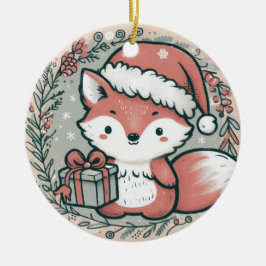 Baby Photo Jul Cute Fox Julgransprydnad Keramik