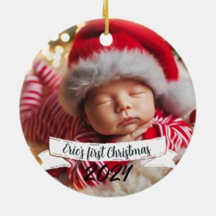 Baby Photo jul Cute Robins Julgransprydnad Keramik