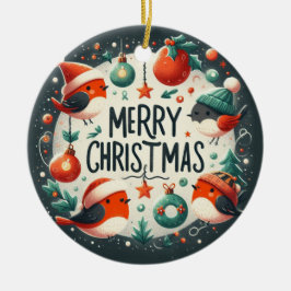 Baby Photo jul Cute Robins Julgransprydnad Keramik