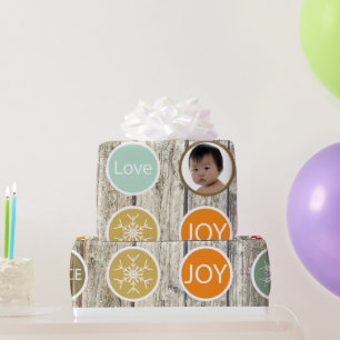 Baby Photo jul-Helgdag PEACE JOY Presentpapper