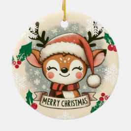 Baby Photo jul Mistletoe Cute Fox Julgransprydnad Keramik