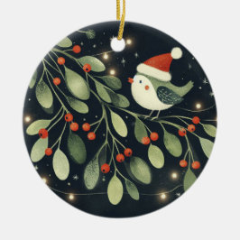 Baby Photo jul Mistletoe Robin Wandee Julgransprydnad Keramik