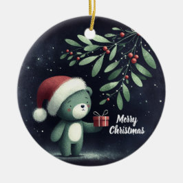 Baby Photo jul Mistletoe Robin Wandee Julgransprydnad Keramik