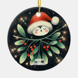 Baby Photo jul Mistletoe Robin Wandee Julgransprydnad Keramik