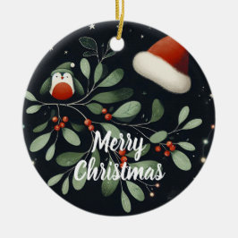 Baby Photo jul Mistletoe Robin Wandee Julgransprydnad Keramik