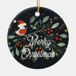 Baby Photo jul Mistletoe Robin Wandee Julgransprydnad Keramik