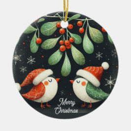 Baby Photo jul Mistletoe Robin Wandee Julgransprydnad Keramik