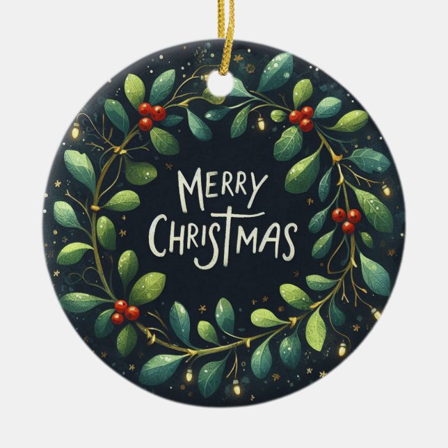 Baby Photo jul Mistletoe Wandan Julgransprydnad Keramik (Framsidan)