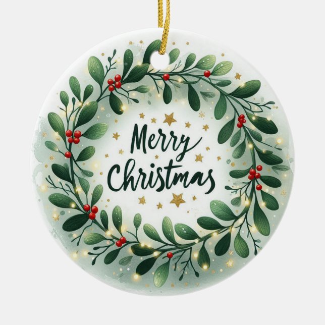 Baby Photo jul Mistletoe Wandan Julgransprydnad Keramik (Framsidan)