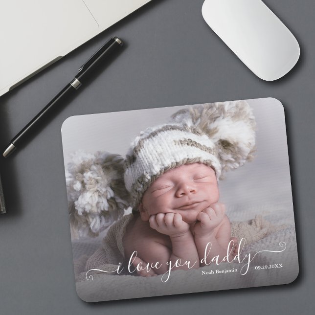 Baby Photo Kärlek You pappa Musmatta (Baby Photo Love You Daddy Mouse Pad)