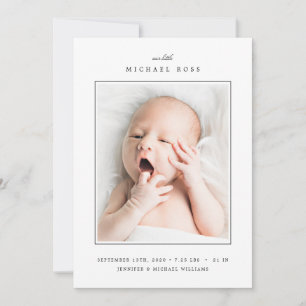 BABY PHOTO-MEDDELANDET Minimalistisk fotomodern Julkort