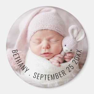 Baby Photo Namn Födelsedatum och födelsedatum Magnet
