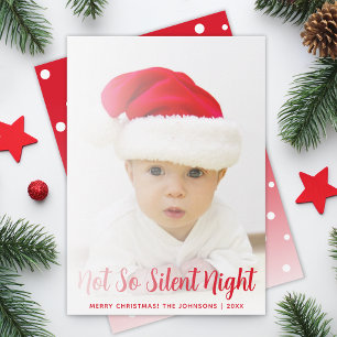 Baby Photo Not so Silent Nattfunny Red-jul Julkort