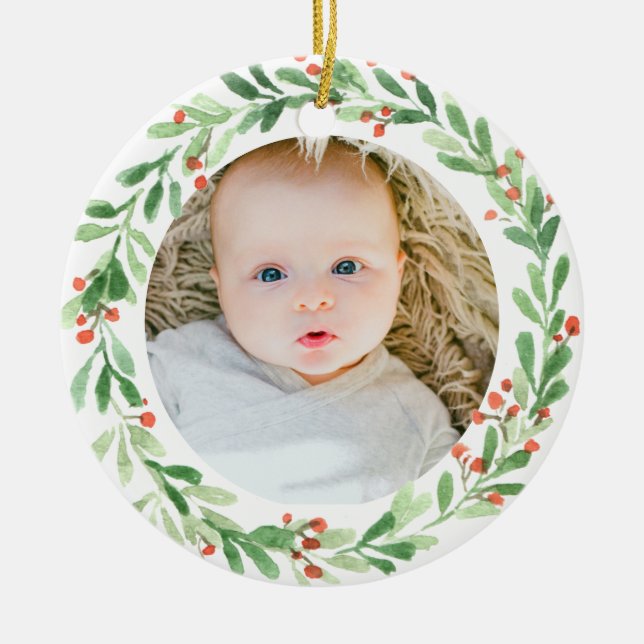Baby Photo Ornament - första jul (Framsidan)