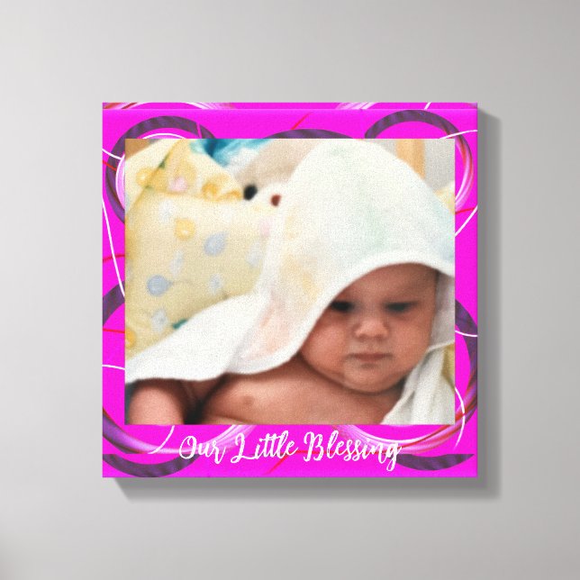 Baby Photo Rosa Abstrakt Ram Kanvastryck (Framsida)