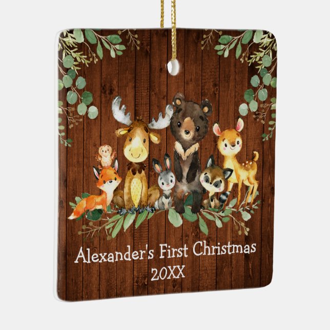 Baby PHOTO (Rustic Animals PHOTO) Julgransprydnad Keramik (Höger)
