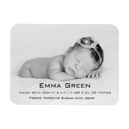 Baby Photo Script Birth Namn Personlig Magnet