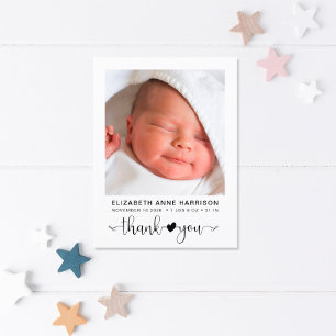 Baby Photo Tack Birth Meddelande Vykort