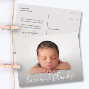 Baby Photo Tack Birth Notice Vykort
