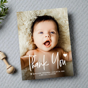 Baby Photo Tack för ditt hjärtmeddelande Vykort