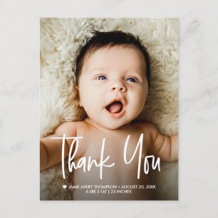 Baby Photo Tack för ditt hjärtmodernt tillkännagiv Vykort