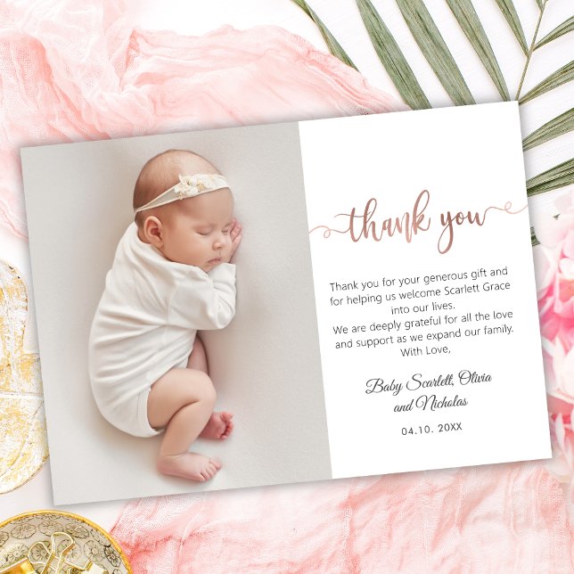 Baby Photo Tack med minimalistiskt Ro Guld-skript (Skapare uppladdad)