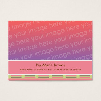 Baby Photo Tillkännagivande för födelse Visitkort