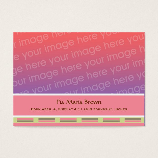 Baby Photo Tillkännagivande för födelse Visitkort (Framsidan)