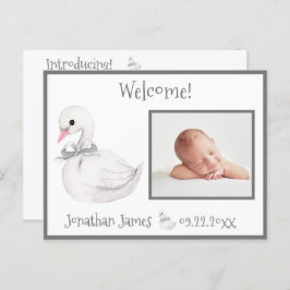 Baby Photo Typography Namn Stats Meddelande Vykort