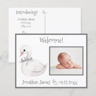 Baby Photo Typography Namn Stats Meddelande Vykort