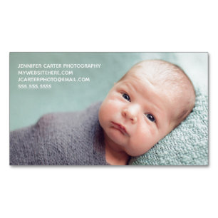 Baby Photographer Anpassningsbar Nyfödd Foto Chic Magnetiska Visitkort