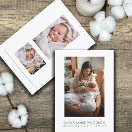 Baby Photos Collage Birth Announcement Flat Card