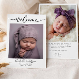 Baby Photos Elegant Namn-skript - meddelande om fö