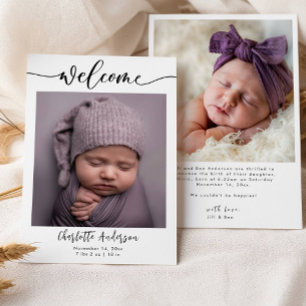 Baby Photos Elegant Namn-skript - meddelande om fö