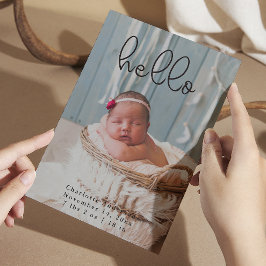 Baby Photos Modern Elegant Calligraphy Birth Meddelande