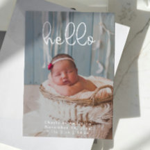 Baby Photos Modern Elegant Calligraphy Birth