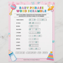 Baby Phrase Scramble [Baby Basics Rosa] Brevhuvud