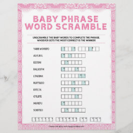 Baby Phrase Scramble [Luxury Snöre [Rosa]] Brevhuvud