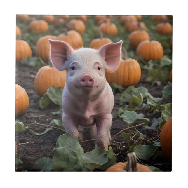 Baby Pig in the Pumpkin Patch, Kakelplatta (Framsidan)