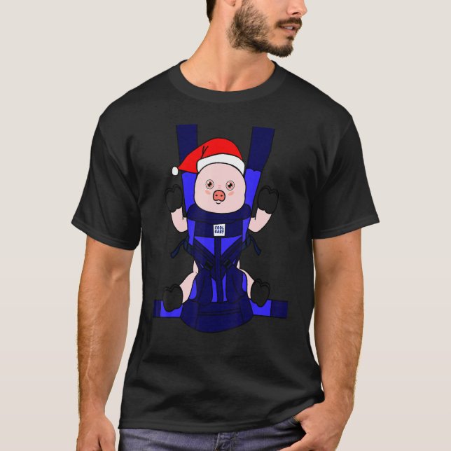 Baby Pig Santa Funny Cute Farmer Farmgirl Christma T Shirt (Framsida)