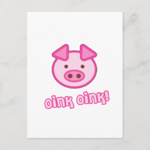 Baby Pig Tecknad Vykort