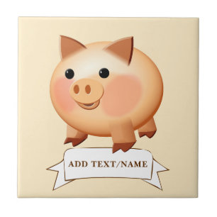 Baby Pig Teckning Anpassningsbar Kakelplatta