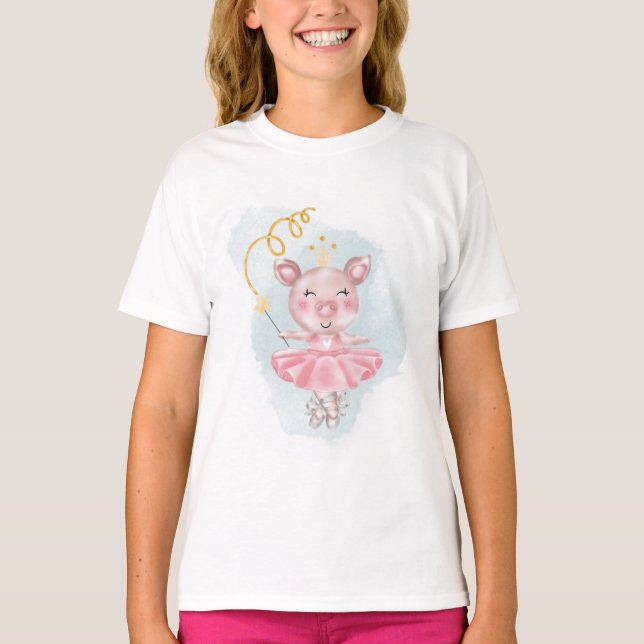 Baby Piggy Ballerina T Shirt (Framsida)