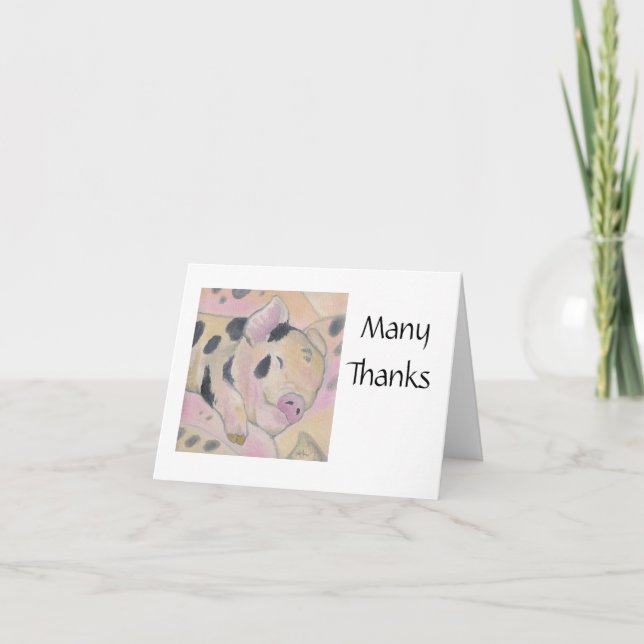 Baby Piglet Tack Notecard (Framsida)