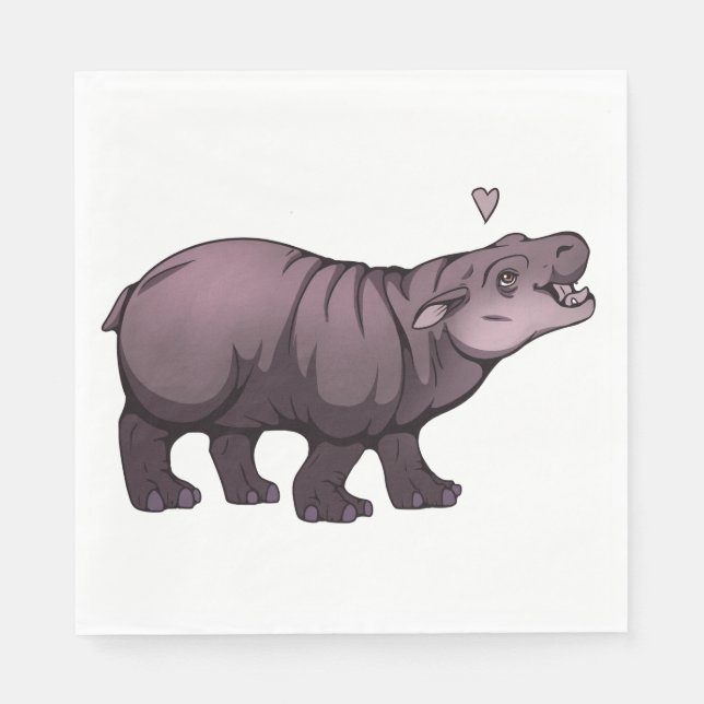 Baby Pigmy Hippo Pappersservett (Framsidan)