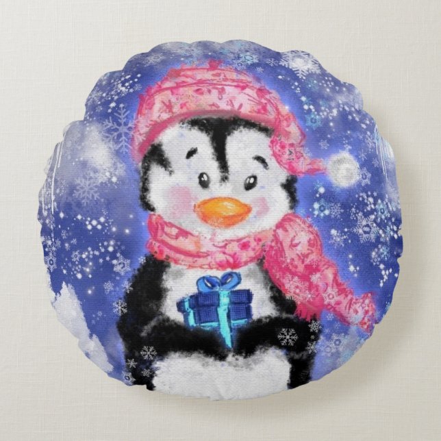 Baby Pillow Gift Rund Kudde (Framsidan)