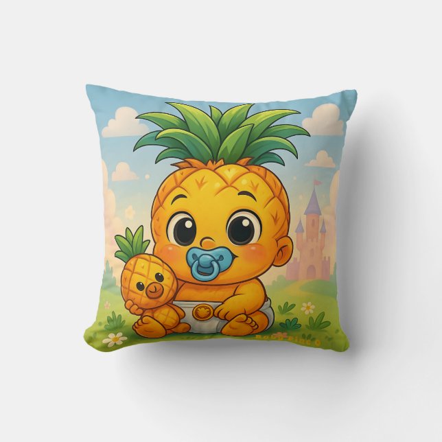 Baby Pine O — The Cutest Pineapple in the Empire! Kudde (Framsida)