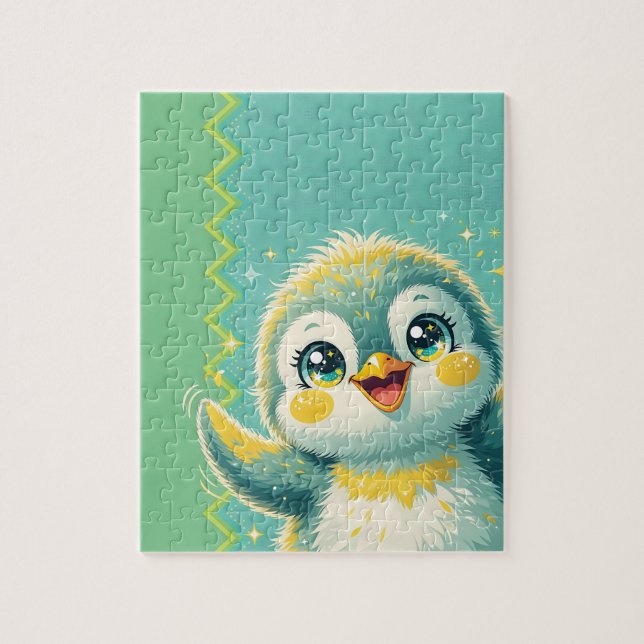 Baby Pingvin Vinkar Pussel (Vertikal)