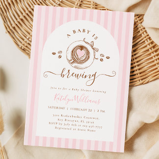 Baby Pink Coffee Baby Shower Invitation Inbjudningar