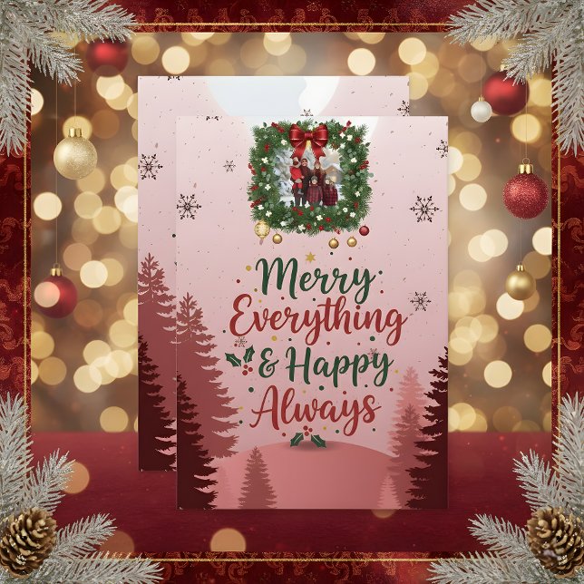 Baby Pink Family Christmas Card 2026 | Soft Elegan OSA Kort (Skapare uppladdad)